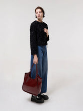 Charles & Ke*th -  Sianna Crinkle-Effect Slouchy Tote Bag - Burgundy (AD-May)